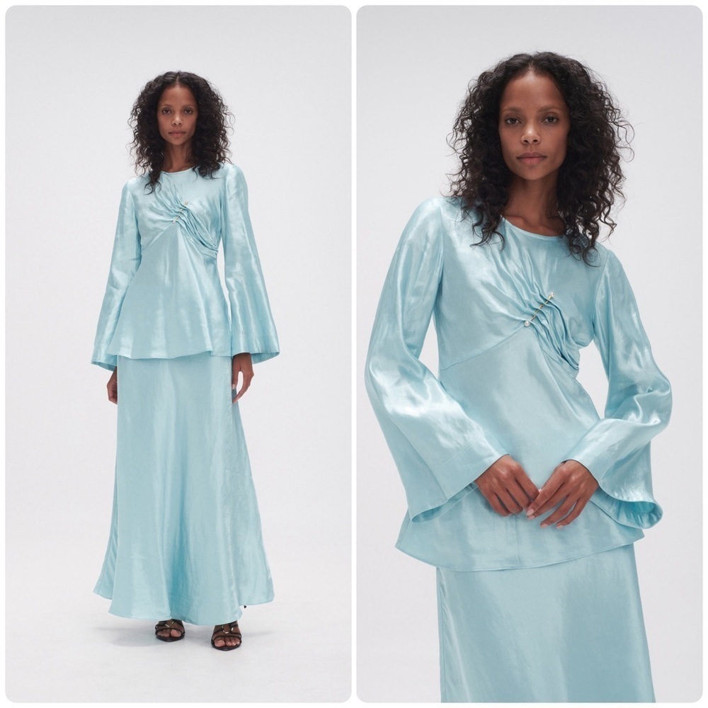 New! Aje. Moonglade Pierced Top in Spearmint Blue 🩵 size 10 NWT!